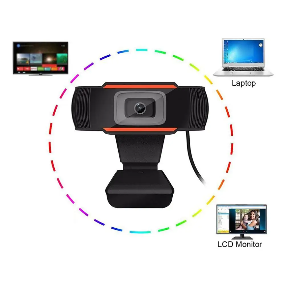 HD Free Drive 30 Degrees Rotatable 2.0 HD Webcam 720p USB Camera Video Recording Web Camera with Microphone For PC Computer image 4