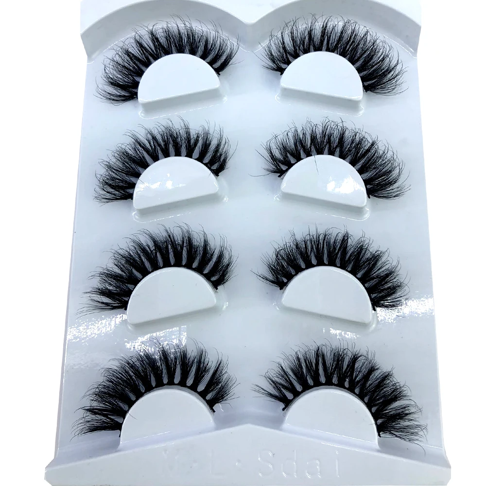 HBZGTLAD 4 Paar Natürliche Falsche Wimpern Lange 3D Nerzwimpern Wimpernverlängerung Nerzwimpern für Schönheit – Detail 16