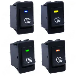 Universal Car Auto Fog Light Rocker Toggle Switch B35 DC 12V 35A 4Pins LED Dashboard LED Color Red Green Amber Blue White