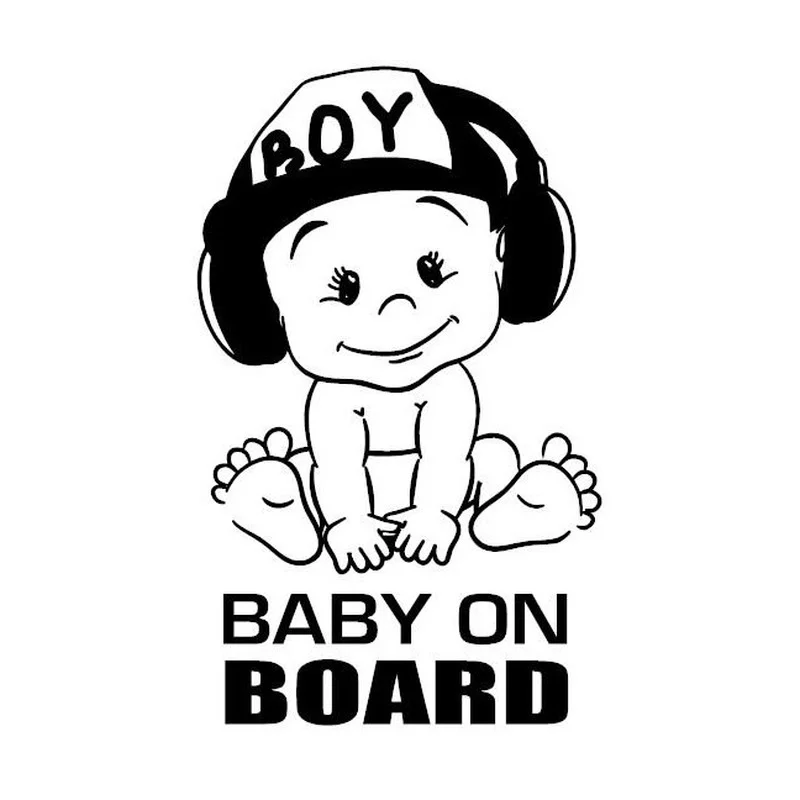 1 piece Warning BABY ON BOARD Car Stickers Window Funny Cute Boy Automobiles Exterior Accessories Vinyl Decals,18cm*12cm