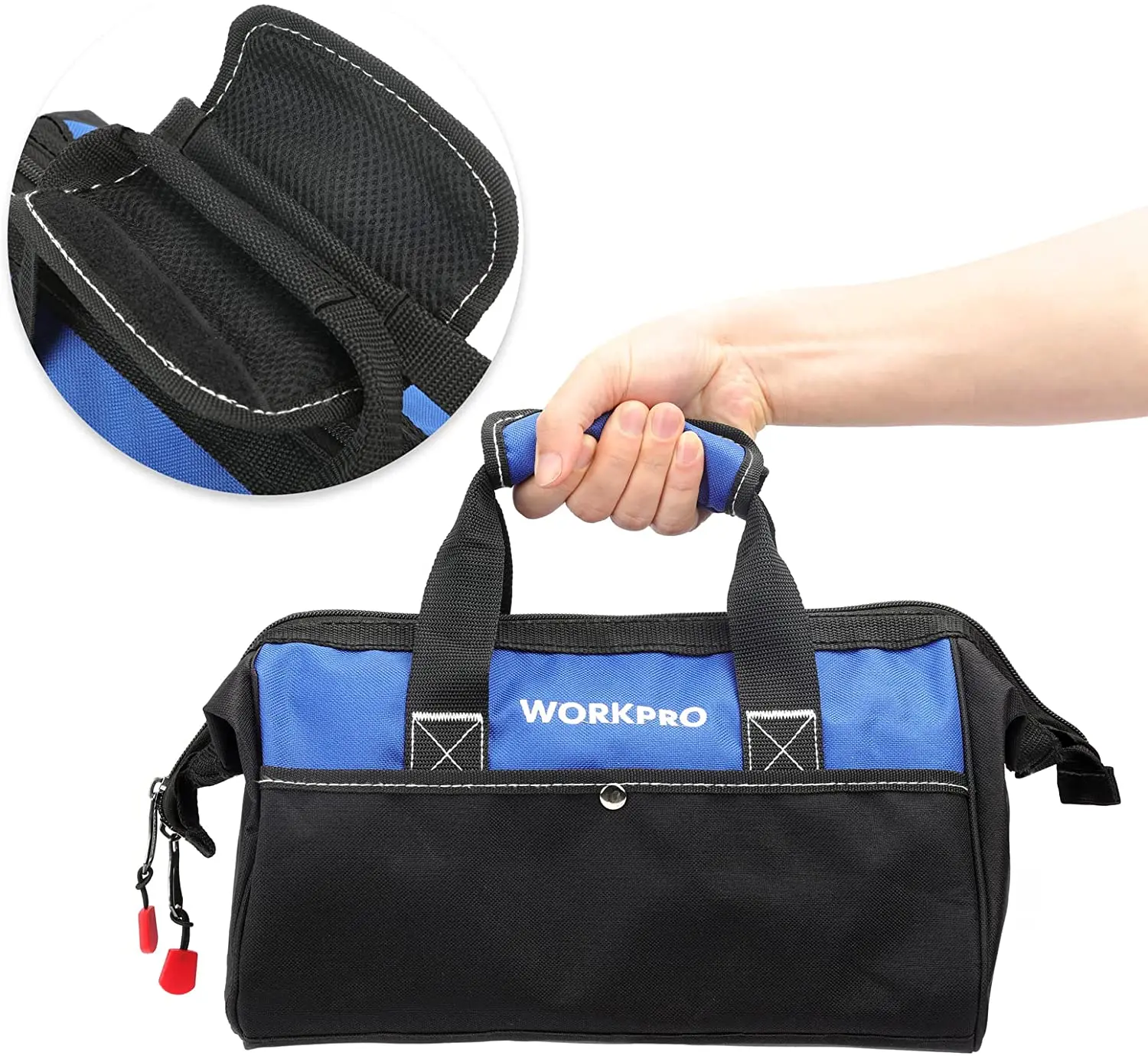 WORKPRO 13 inch Hand Tool Bag 600D Polyester Electrician Bag Tool Organizers Portable Waterproof Tool Storage Bag