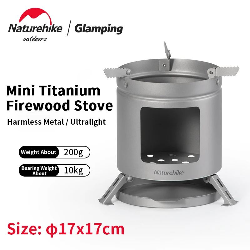 

Naturehike Outdoor MINI Firewood Stove Titanium Ultralight 200g Outdoor Camping BBQ Stove Bottom Bracket Travel Picnic Tool