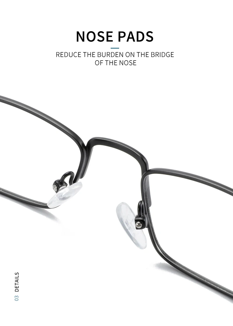 ZENOTTIC Kleine Schmale Rechteck Brille Männer Retro Klare Linse Metall Rahmen Brille Männlich Vollrand Myopie Optische Brillen – Detail 6