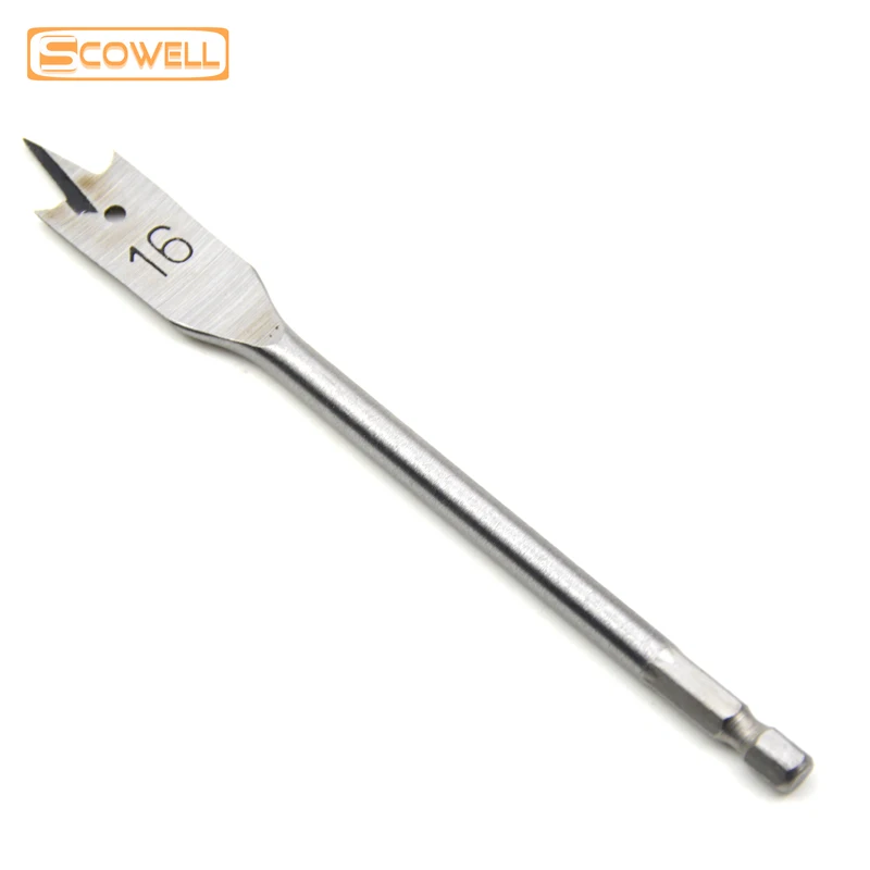 Punta da trapano a forcella piatta da 6 pezzi 10mm-25mm Set di foratura per legno in acciaio codolo esagonale punta da trapano a forcella per la lavorazione del legno s accessori per utensili fai da te