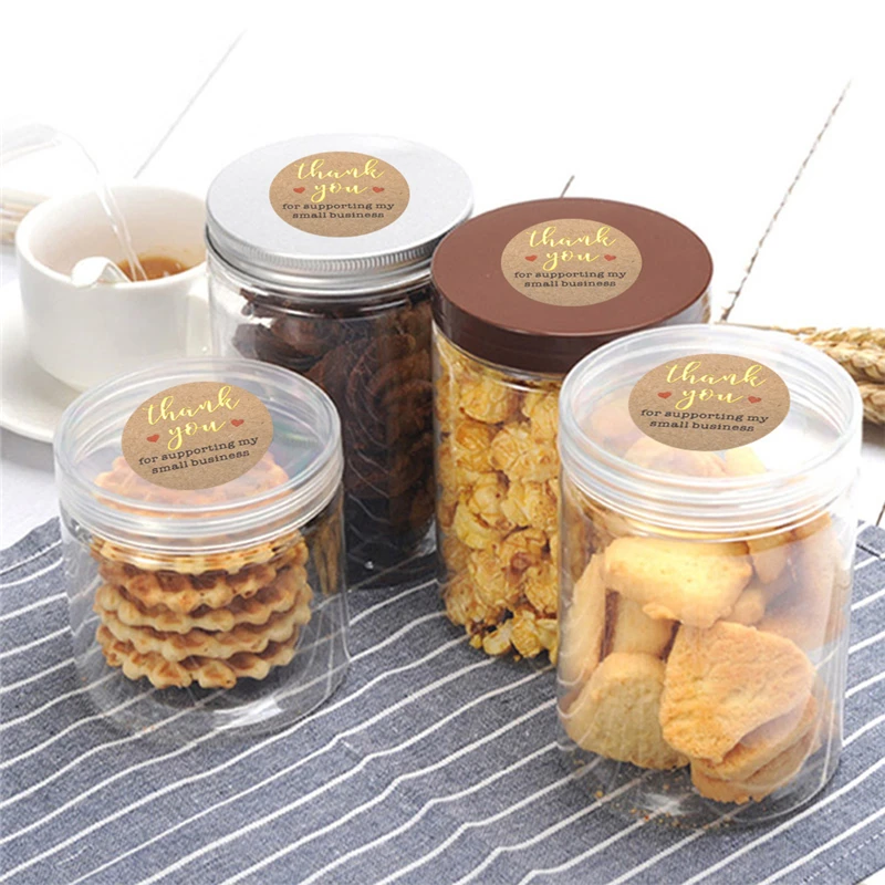 500 Chiếc Cảm Ơn Bạn Dán Tròn Giấy Kraft 1Inch Miếng Dán Thủ Công Làm Bánh Gói Nhãn Nhỏ Store Kinh Doanh Bao Bì Dán
