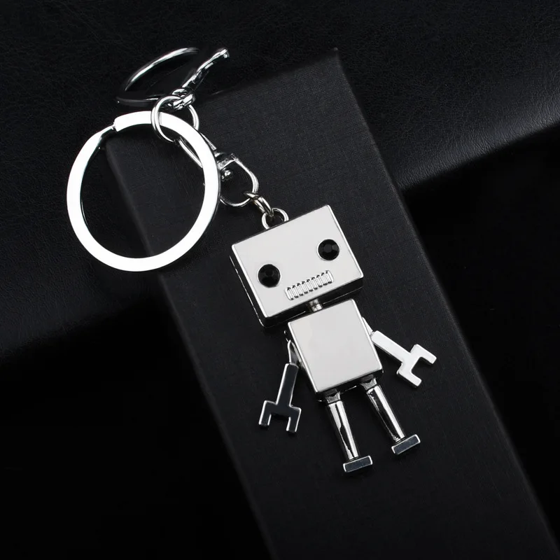 Men Children Accessory Cute Alloy Robot Keychain Creative Jewelry Keyrings Car Key Chains Kids Adults Chaveiro Birthday Present