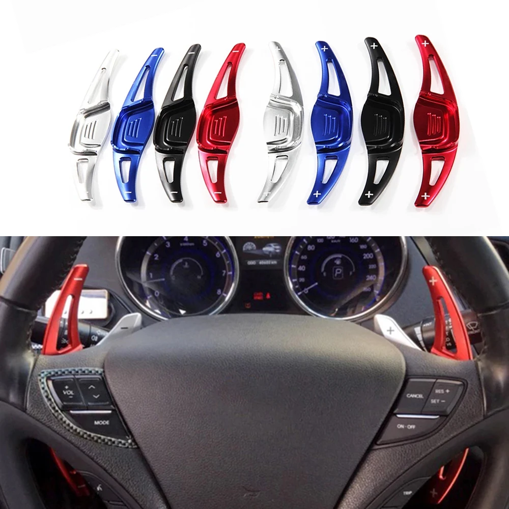 

Car Aluminum Car Steering Wheel Shift Paddle Shifter Extension For Hyundai Sonata(2011-2014) and I40 (2015) Auto Car-styling