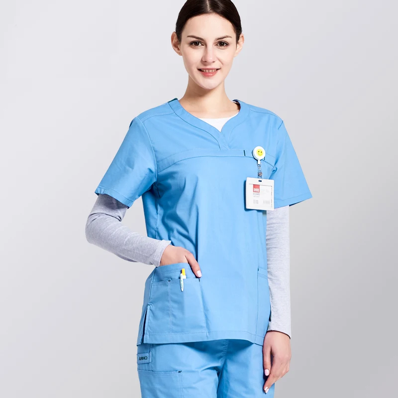 ANNO-Uniformes de Soins Infirmiers en IQUE dex artificiel astique, Cliniques Imbibées, Vêtements d'Hôpital pour Femme et Homme, Vêtements Respirants pour Grill, Vêtements de miles et de Santé