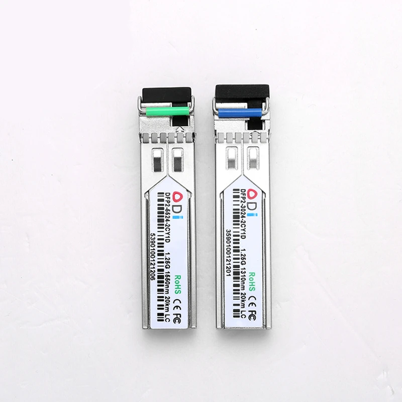 โมดูลสำหรับ OLT ONU สวิทช์ SFP20km Optic Transceiver Sfp 1.25G 20กม.1550/1310nm Lc SC/FC/ST คู่1310nm/1550nm