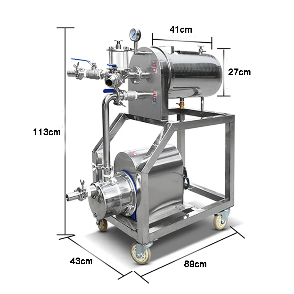 Sanitary SUS304 Diatomite Filter Liquor Pharmaceutical Wine Filter Turbidity Grease Filtering Machine 220 Type