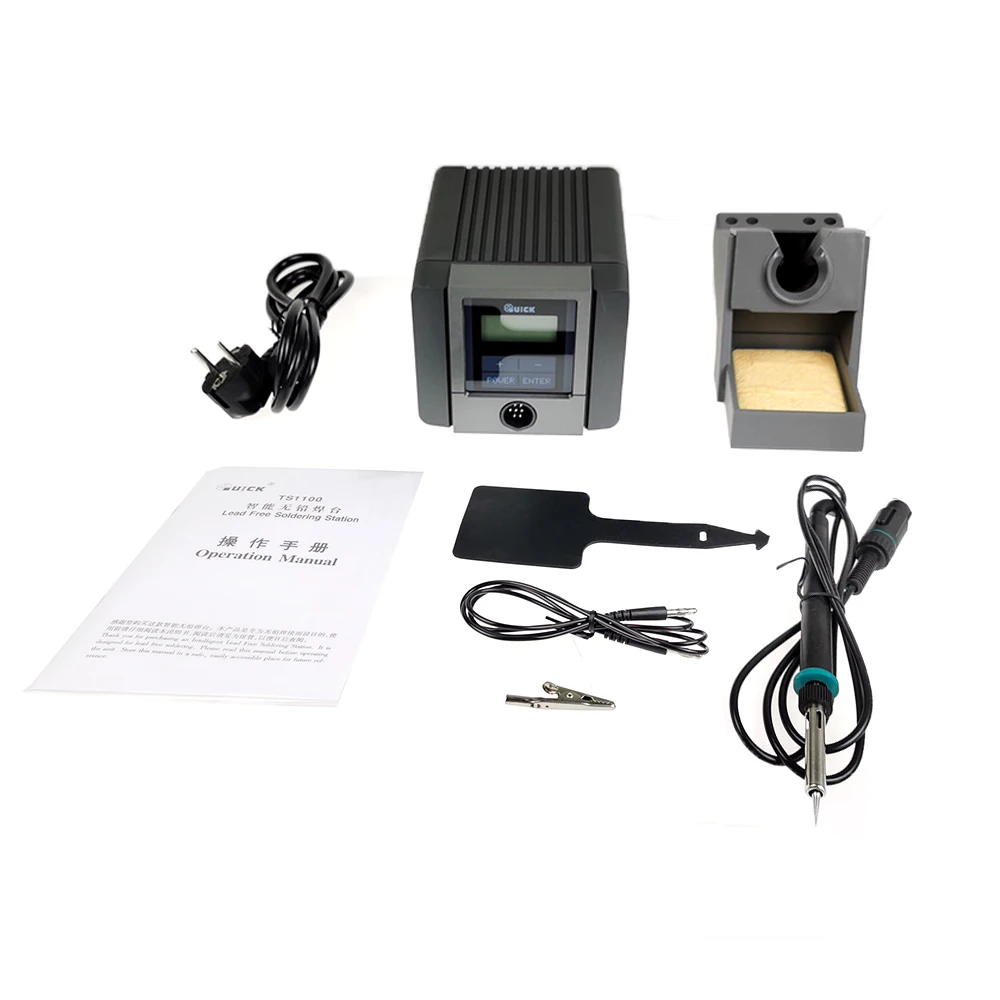 LCD Digital Display Intelligent Lead-free Soldering Station QUICK TS1100 Intelligent 90W Electric Soldering Iron