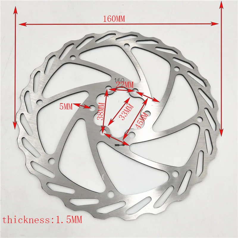 Brake Disc Plate Outside Diameter 120mm 140mm 160mm 180mm With 6 Fitting Hole Screws For Outdoor Cycling Scooter