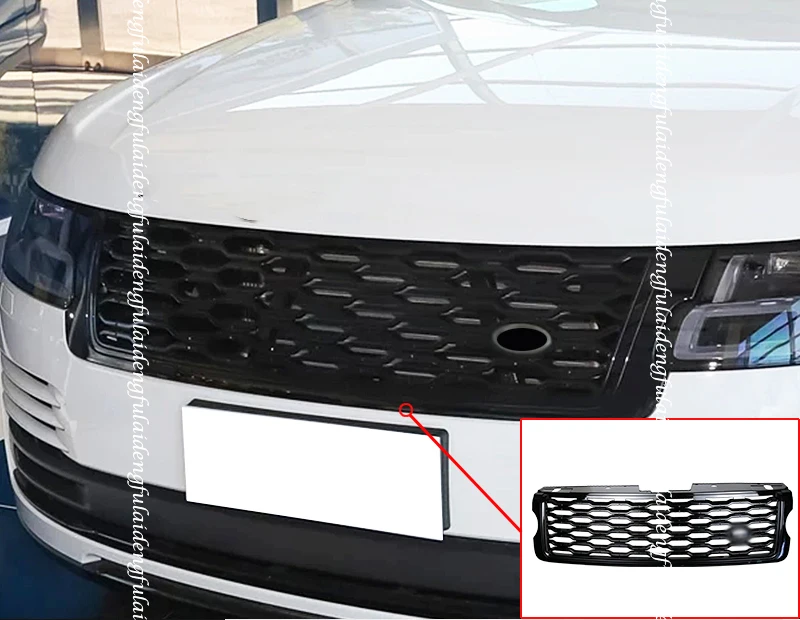 For Land Rover Range Rover Vogue L405 Facelift 2013-2017 Glossy Black Front Bumper Grille Assembly Decor Car Modification