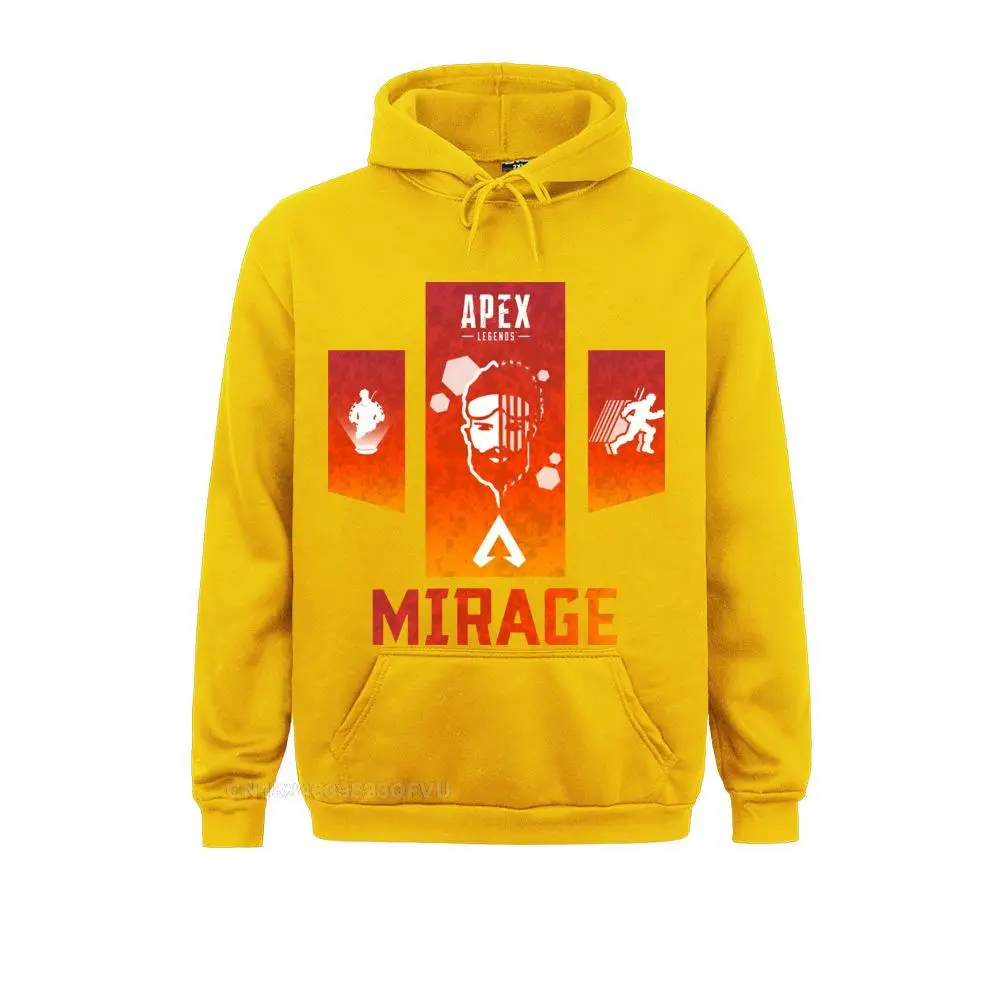 Apex Legends Mirage Pullover Hoodie Men Premium Cotton Vintage Sweater Camisas Hombre Pathfinder Bangalore Sweater Print