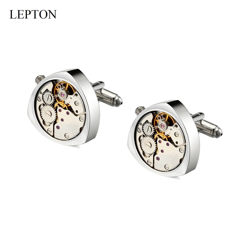 

Hot Watch Movement Cufflinks Of Immovable Mens Wedding Groom Steampunk Gear Watch Mechanism Cuff Links For Mens Relojes Gemelos