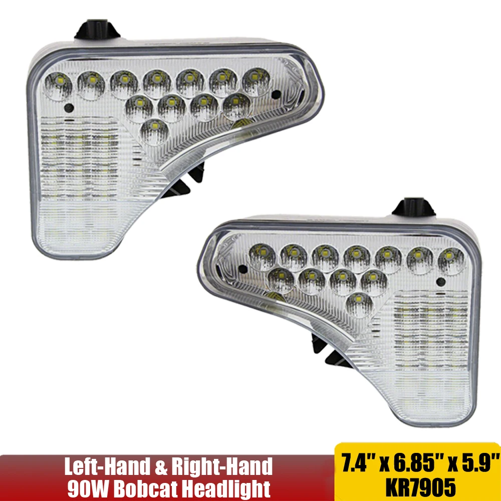 90W Led Sealed Beam Front Headlight 7x7 Floodlight Spotlight For Bobcat M Series Skid Steer S630, S650, S740, S750, S770, S850+