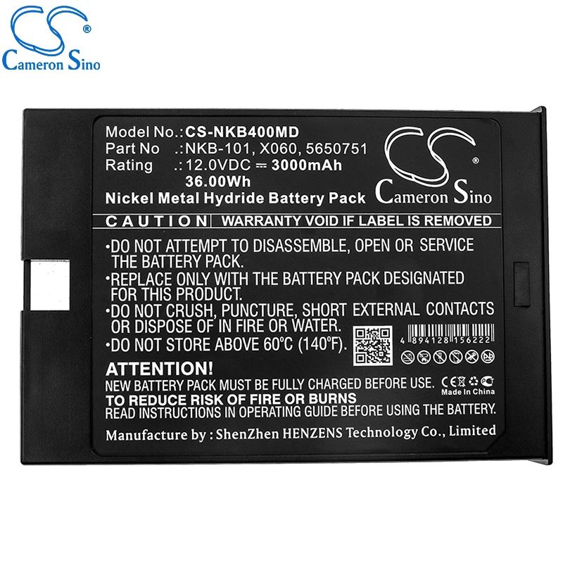 CameronSino-Nihon Kohden 용 배터리, 5100, 5650751 X060 의료용 교체 배터리, 3000mAh, 36.00Wh 12.00 볼트