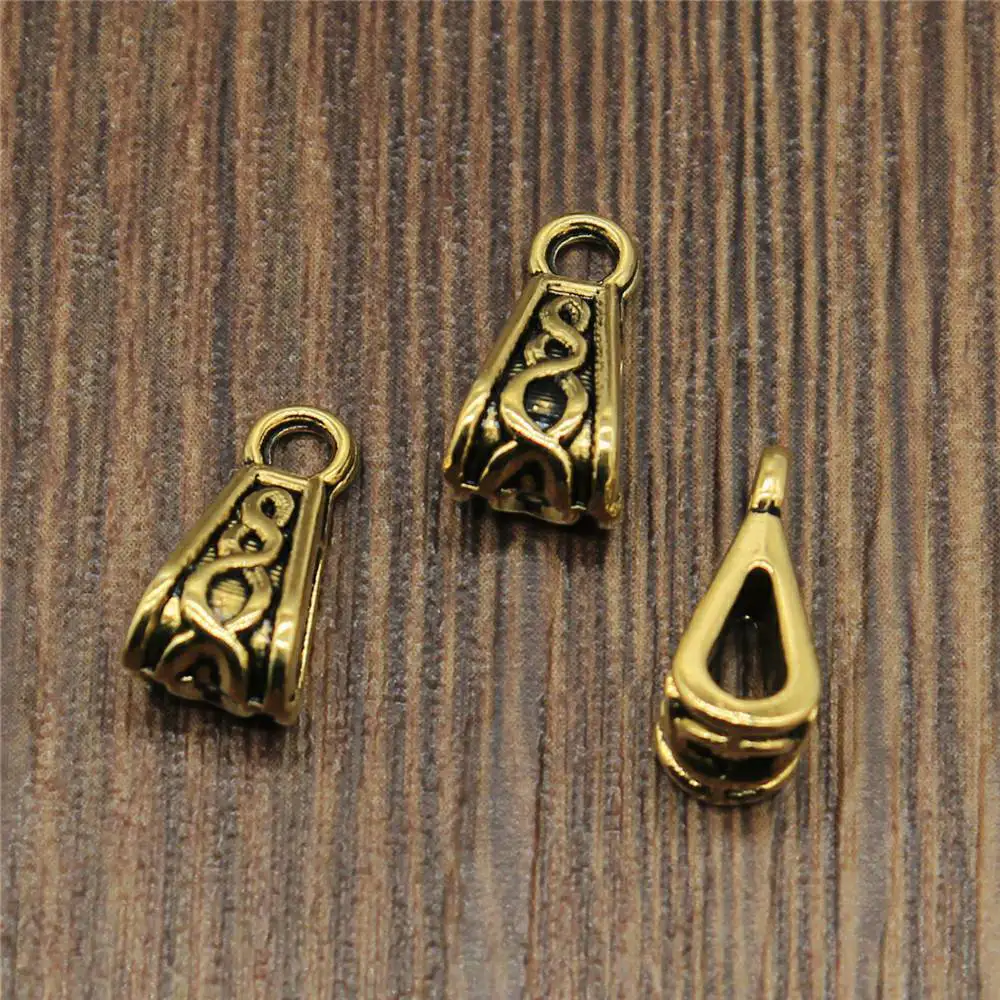 Fashion 10pcs Triangle Bail Beads Charms Pendants For Bracelet Findings Jewelry Accessories