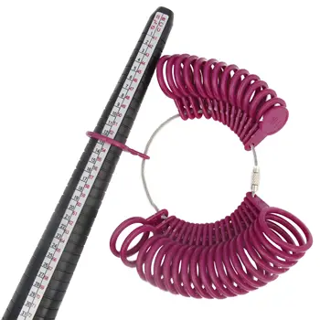 المهنية حلقة حجم مكتشف مغزل فنجر قياس البلاستيك قياس أدوات المجوهرات حلقة مغزل عصا مجموعة أدوات المجوهرات