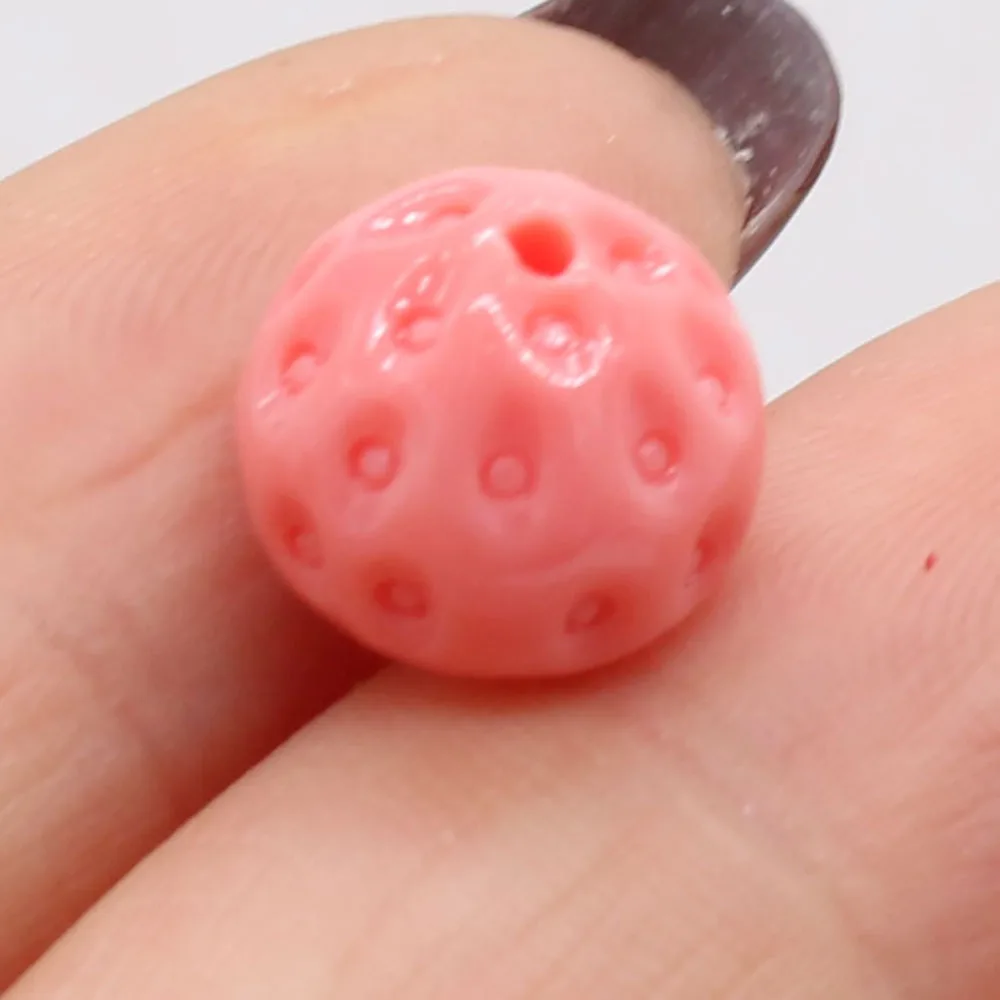 70PCS Wholesale Coral Pink Strawberry Beads Crafts For Jewelry Making DIY Necklace Bracelet Earring Accessory Charm Gift
