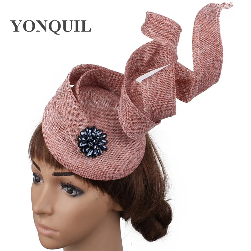 

Charming Imitation Sinamay Fascinators Hats Elegant Ladies Hair Accessories Hairclips Bride Mesh Fashion Millinery Headpieces