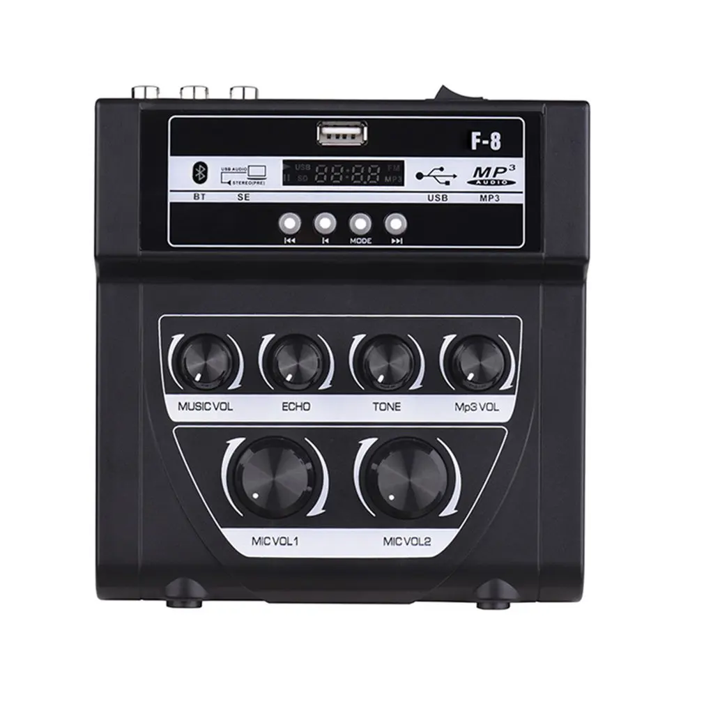 Household Audio Mixer Sound Card Mini Karaoke Microphone Stereo Echo Mixer Support Record Sound Mixing Console USB MP3 Playback