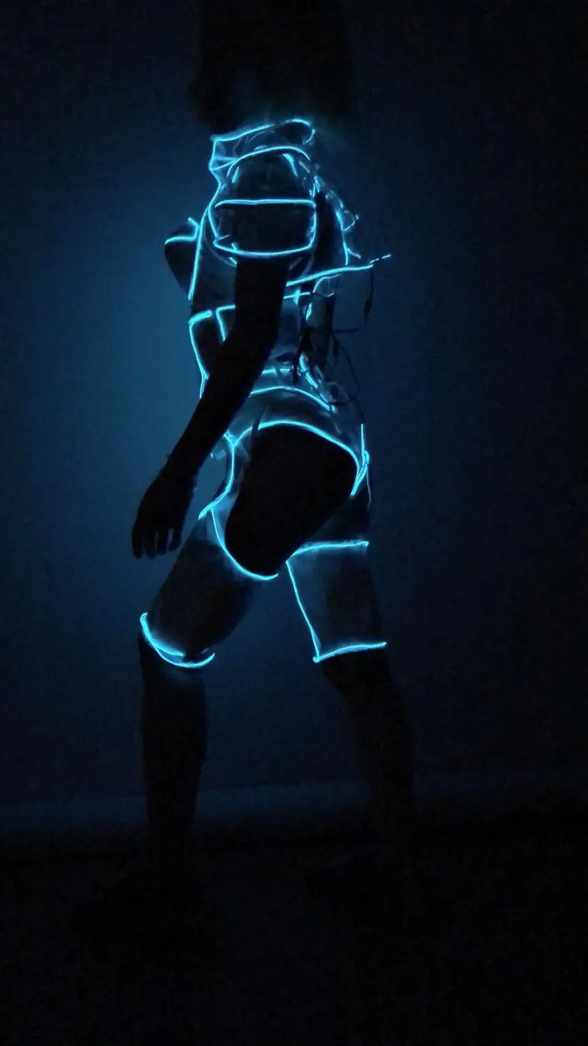 Women stage dance wear Bar Fluorescent Party Light LED Cold Light Female Gogo Warrior Armor Future Tech Costume