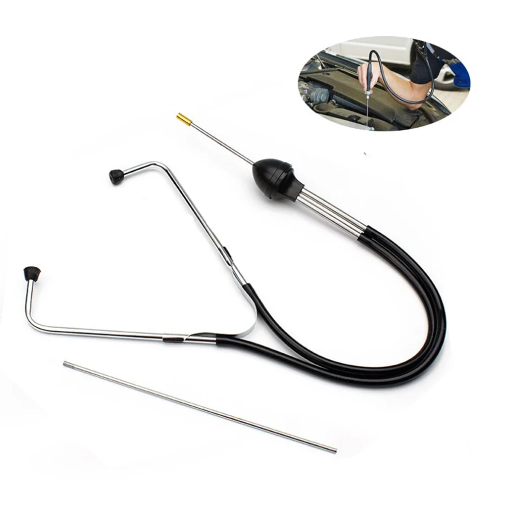 Chromed-steel Car Abnormal Sound Diagnostic Device Mechanics Cylinder Stethoscope Automotive Hearing Tools Anti-shocked Durable