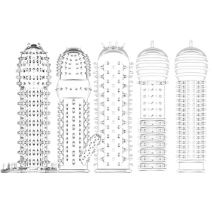 Clearance_adult Penishülse Konservierungsmittel wiederverwendbare Sexspielzeug für Männer, die die Ejakulationsstimulation der seren Versicherungsverhütungs -Penis -Rin singen 10 Hauptverkaufs -Manga Expansion Penis - №9