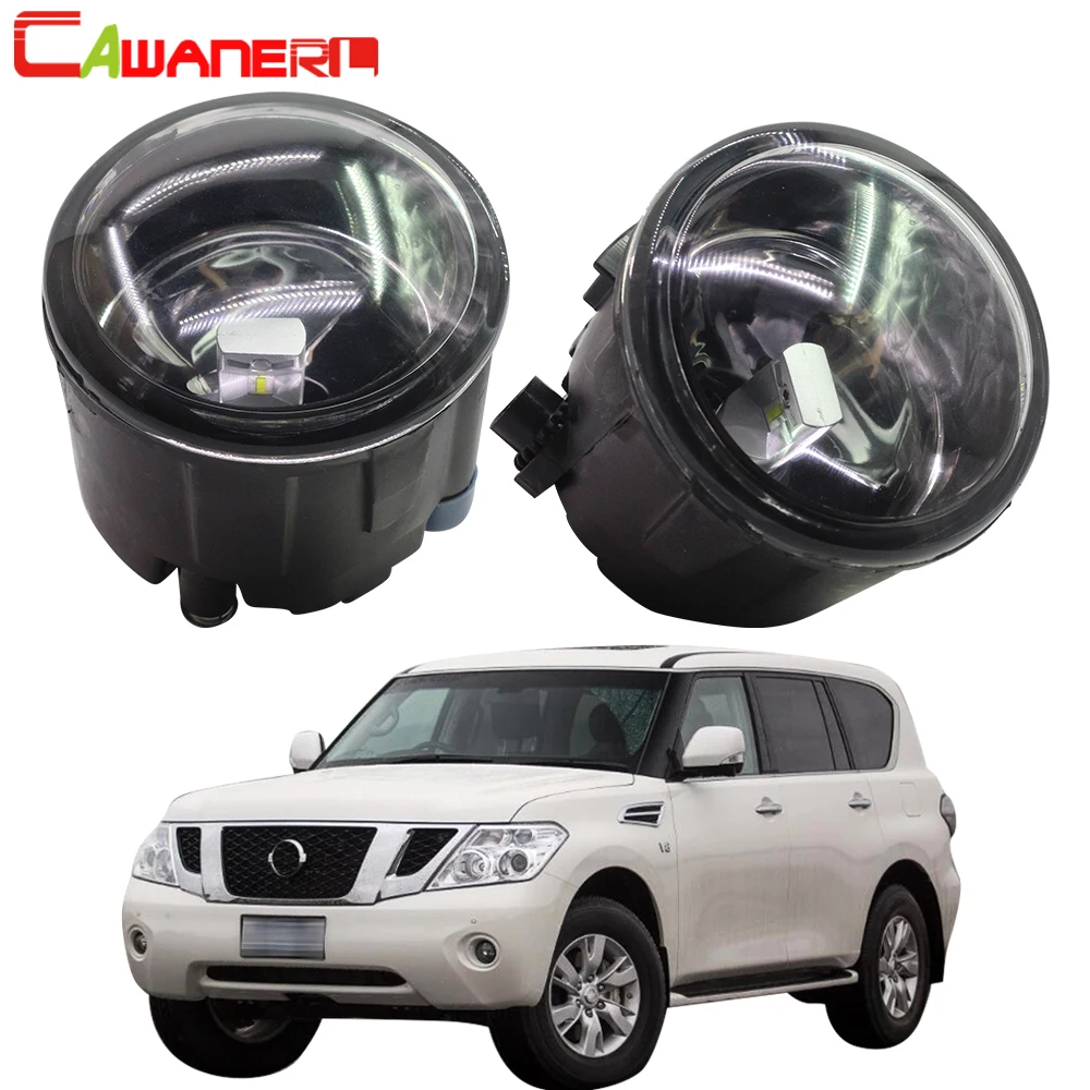 Cawanerl For 2010-2015 Nissan Patrol 3 III Y62 Closed Off-Road Vehicle Car Fog Light Lampshade + H11 LED / Halogen Bulb DRL 12V