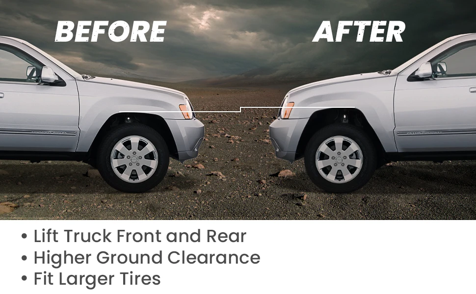 2.0" Front + 2.0 Rear Lift Leveling Kit For Jeep Grand Cherokee WK Commander XK
