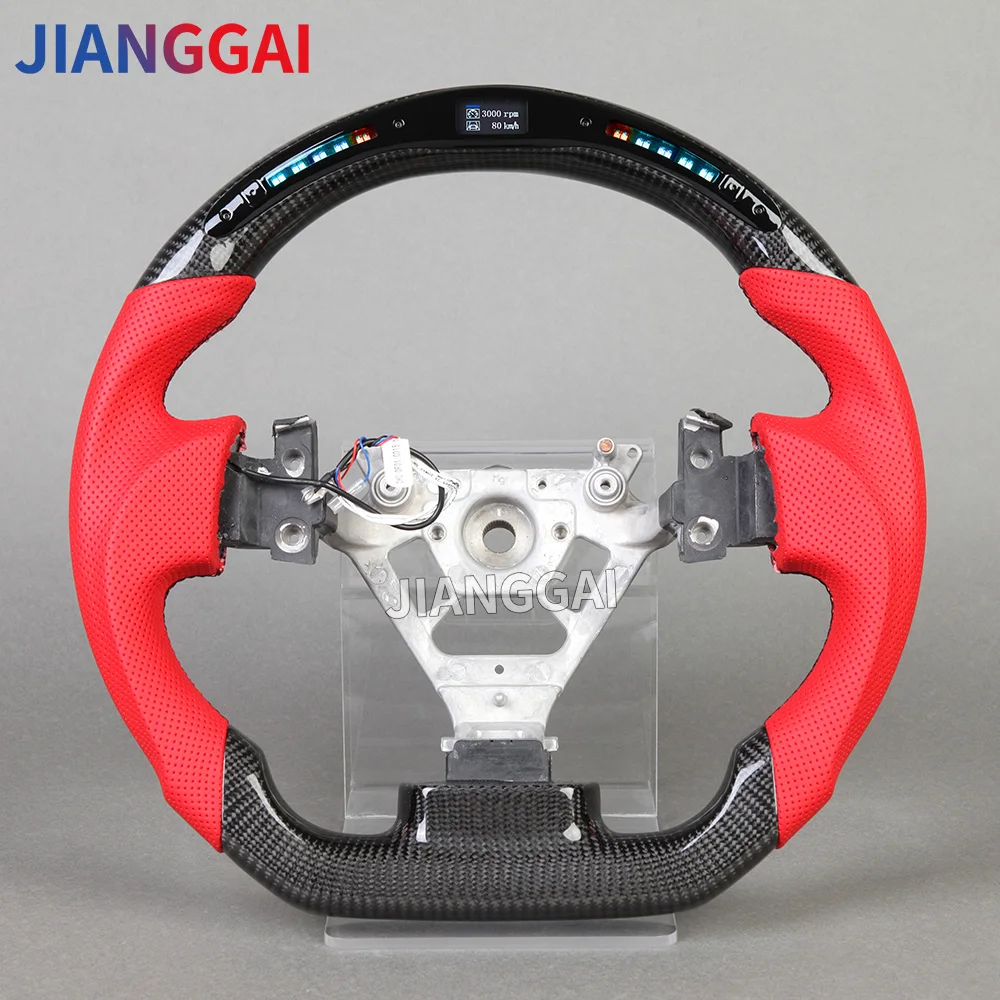 

Carbon Fiber Steering Wheel For Nissan 350Z 2003 Model Led Shift Perforated Leather Racing Wheel