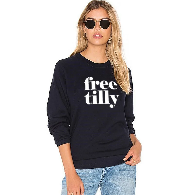 

O-neck Free Tilly Dear Seaworld Sweatshirt Please Free The Orcas Public slogan Pullover Women Crewneck Hoodies Black White