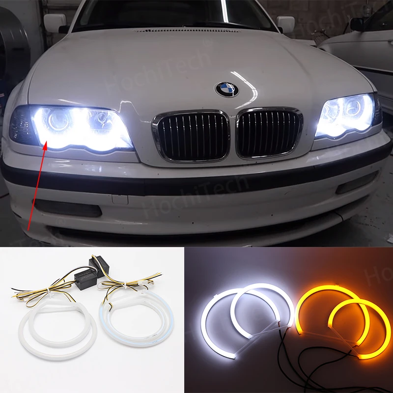 3 Years Warranty Cotton LED Angel Eyes Ring For BMW 3 Series E46 316i 318i 320d 320i 323i 328i 330i 325xi 330d 1998-2005