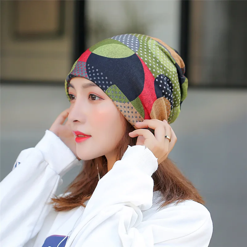 

Fashion Turban Hat Thin Beanie Headgear Spring Autumn Hats for Women Sport Running Ponytail Cap Ladies Cotton Beanies