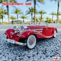 Maisto 1:18 Mercedes 500K 1936 classic Red car Alloy Retro Car Model Classic Car Model Car Decoration Collection gift