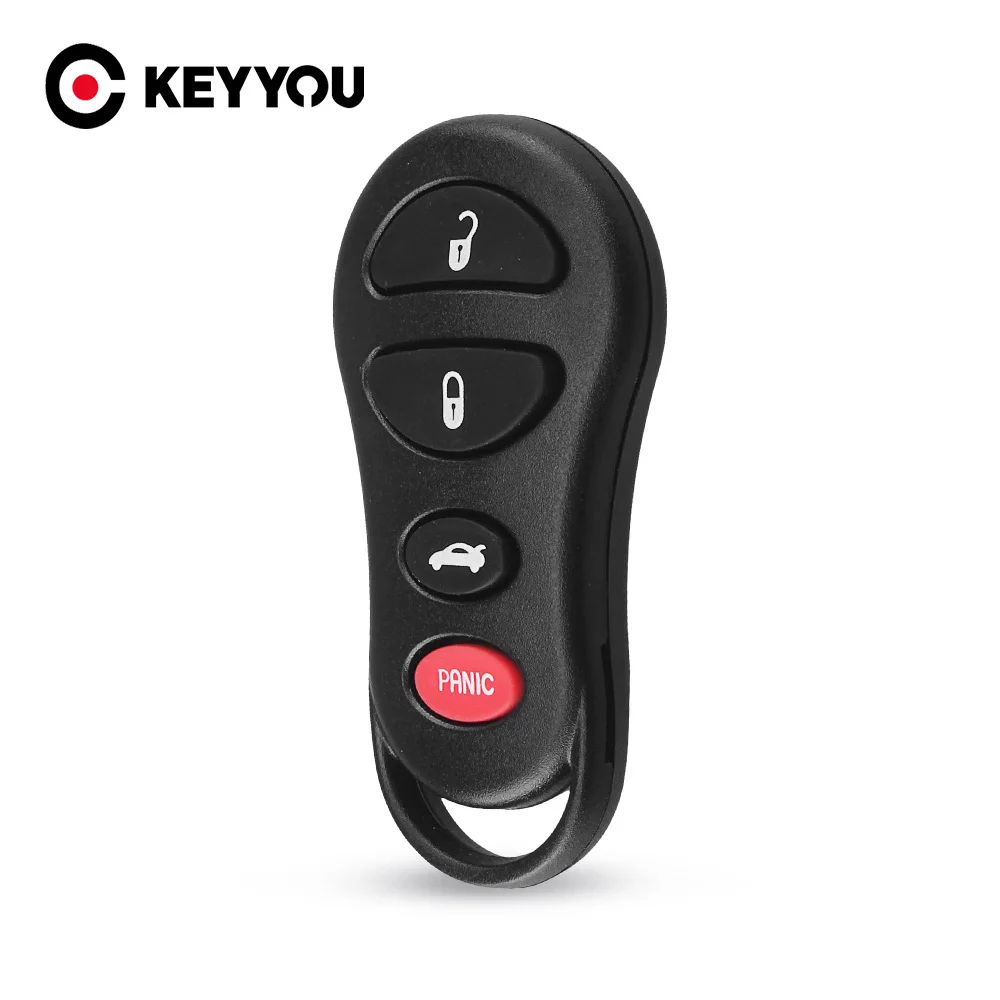 KEYYOU 4 Buttons Remote Key Shell Case PAD For Chrysler Dodge