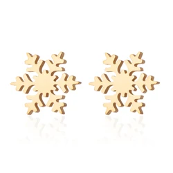 Hot Selling Simple Stylish Women Snowflake Earrings Exquisite Female Flower Stud Earring Girls Fashion Stainless Jewelry
