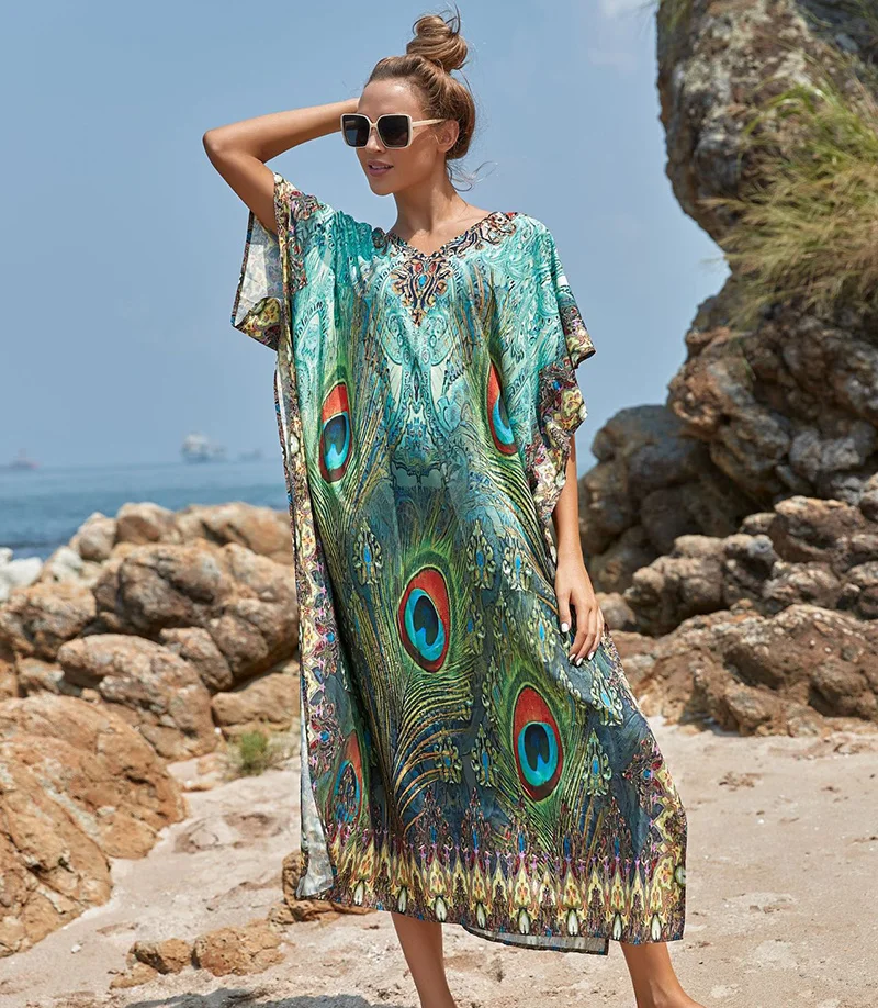 Easy Dry Beach Cover up Robe Plage Vestido Playa Beach Pareo Swimsuit cover up Beachwear 플러스 사이즈 수영복 여성 맥시 드레스