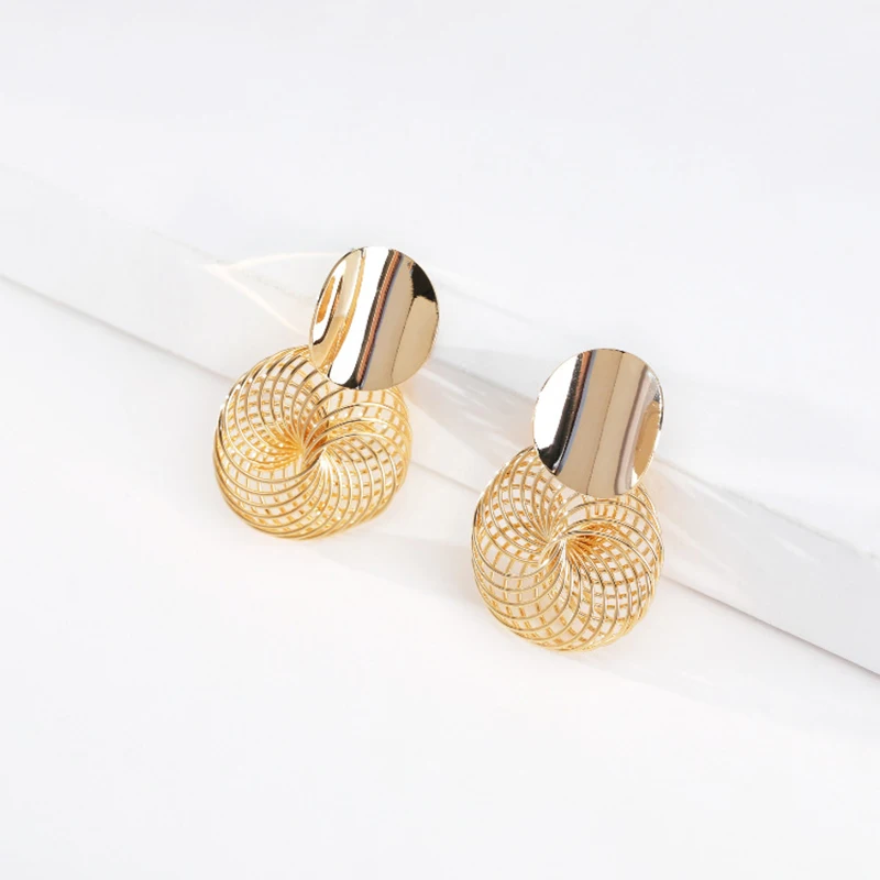 South Korea Celebrity Inspired Earrings Female Retro Multi-Layer Circle Ear Stud Metal Normcore Style