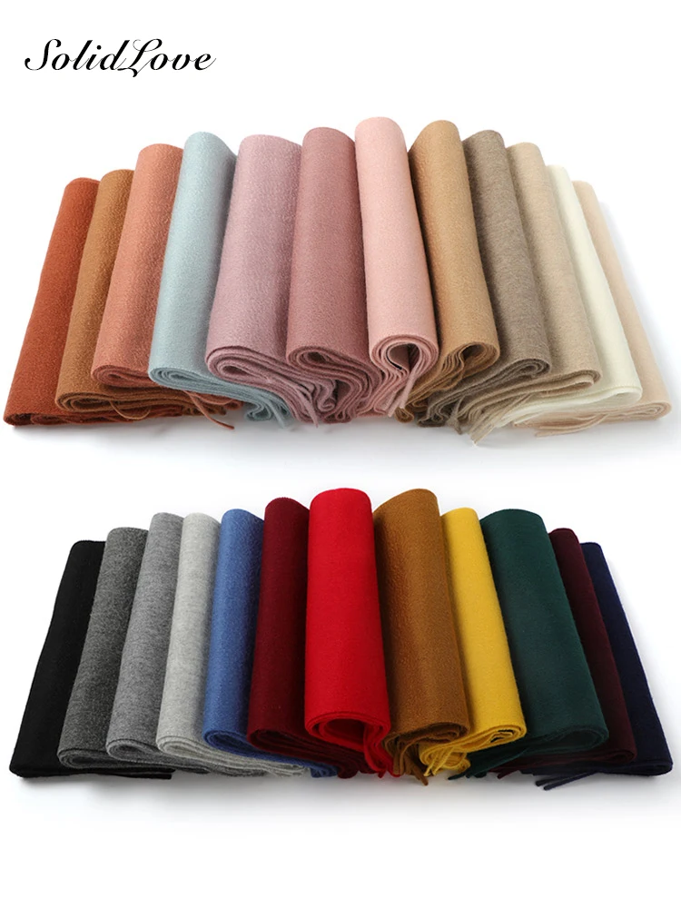 100% cachecol de caxemira feminino marca de luxo pashmina unissex masculino cor sólida quente outono inverno grosso real macio longo cachecóis de