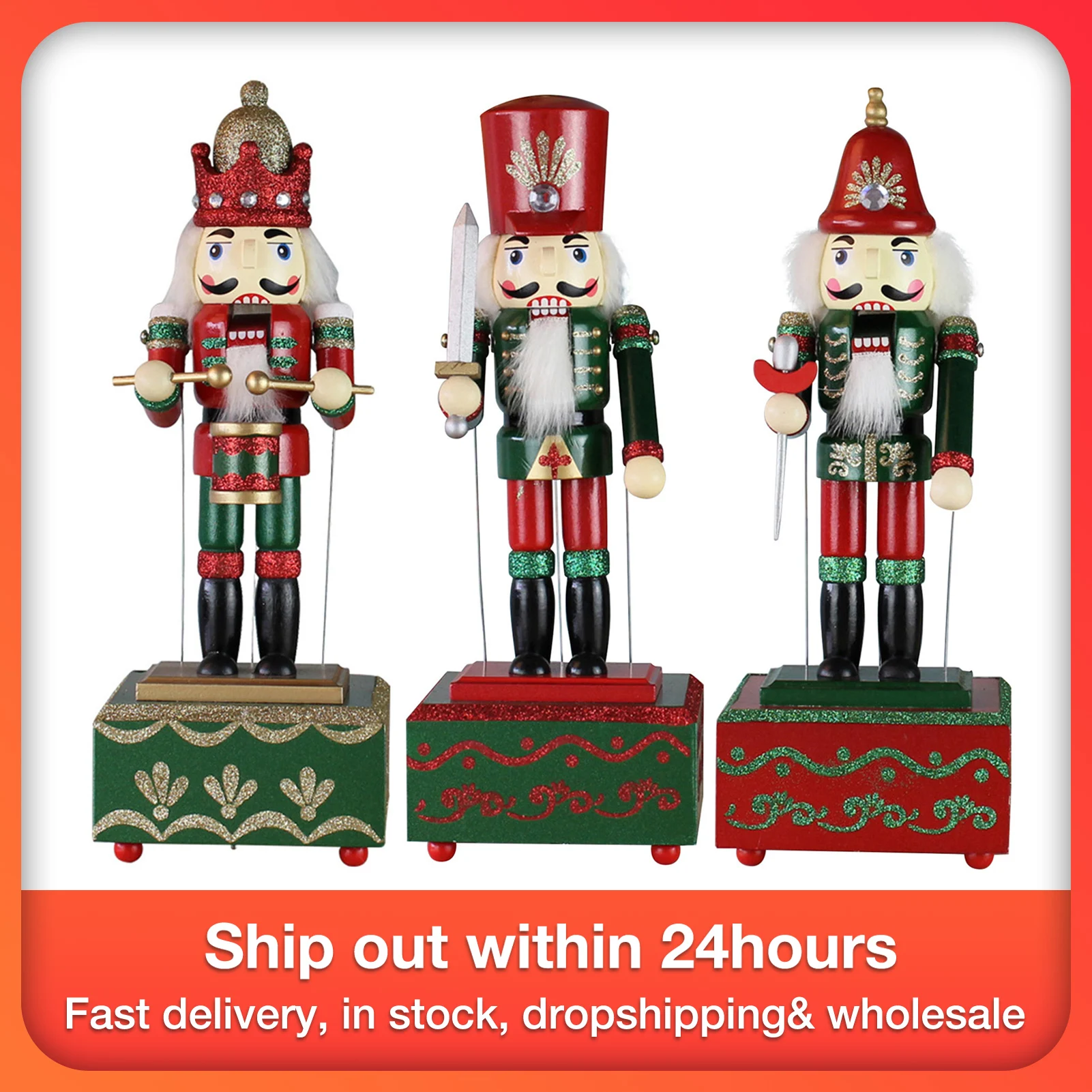 

Fabulous Christmas Music Box Wooden Musical Sacredness And Heroism Nutcracker Home Decor Ornament Christmas Gift