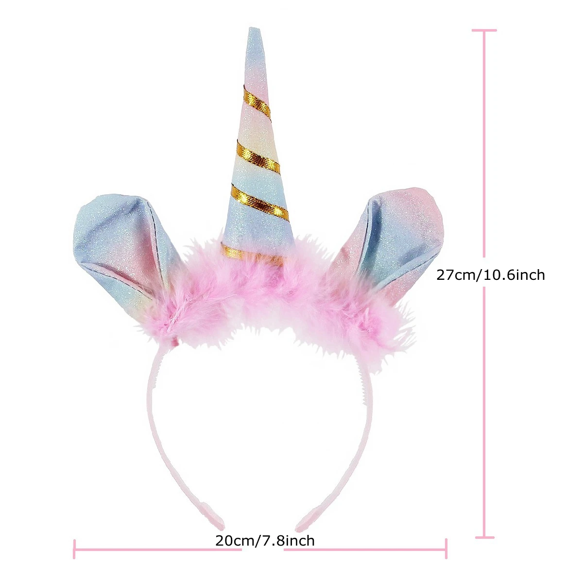 Yundfly 3pcs/set Cute Children Girls Unicorn Feather Angel Wings with Headband Set Baby Halloween Costume Party Supplies Photo