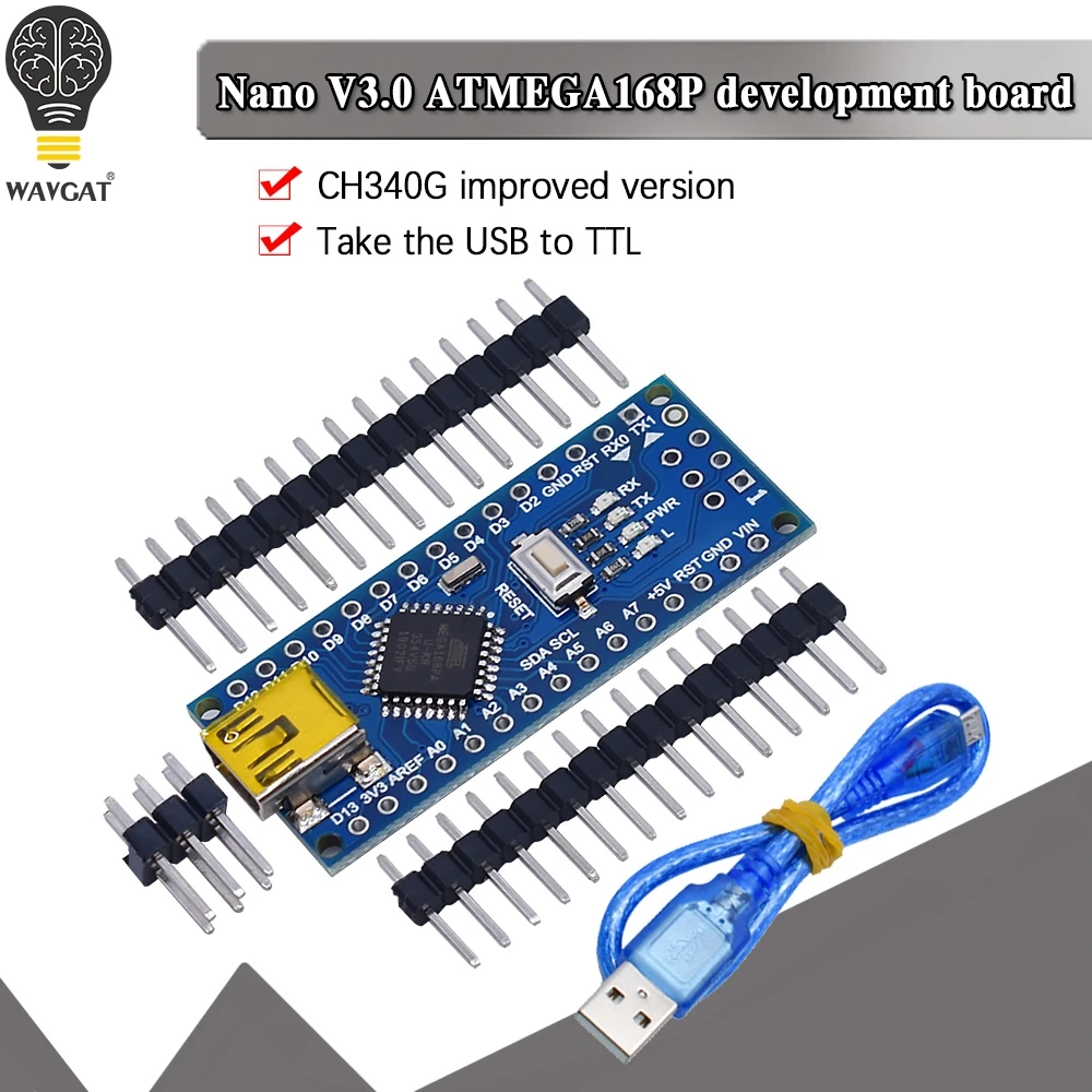 Oficjalny kontroler Nano Atmega168 kompatybilny z arduino nano Atmega168PA-AU CH340 CH340C wymień CH340G dysk USB