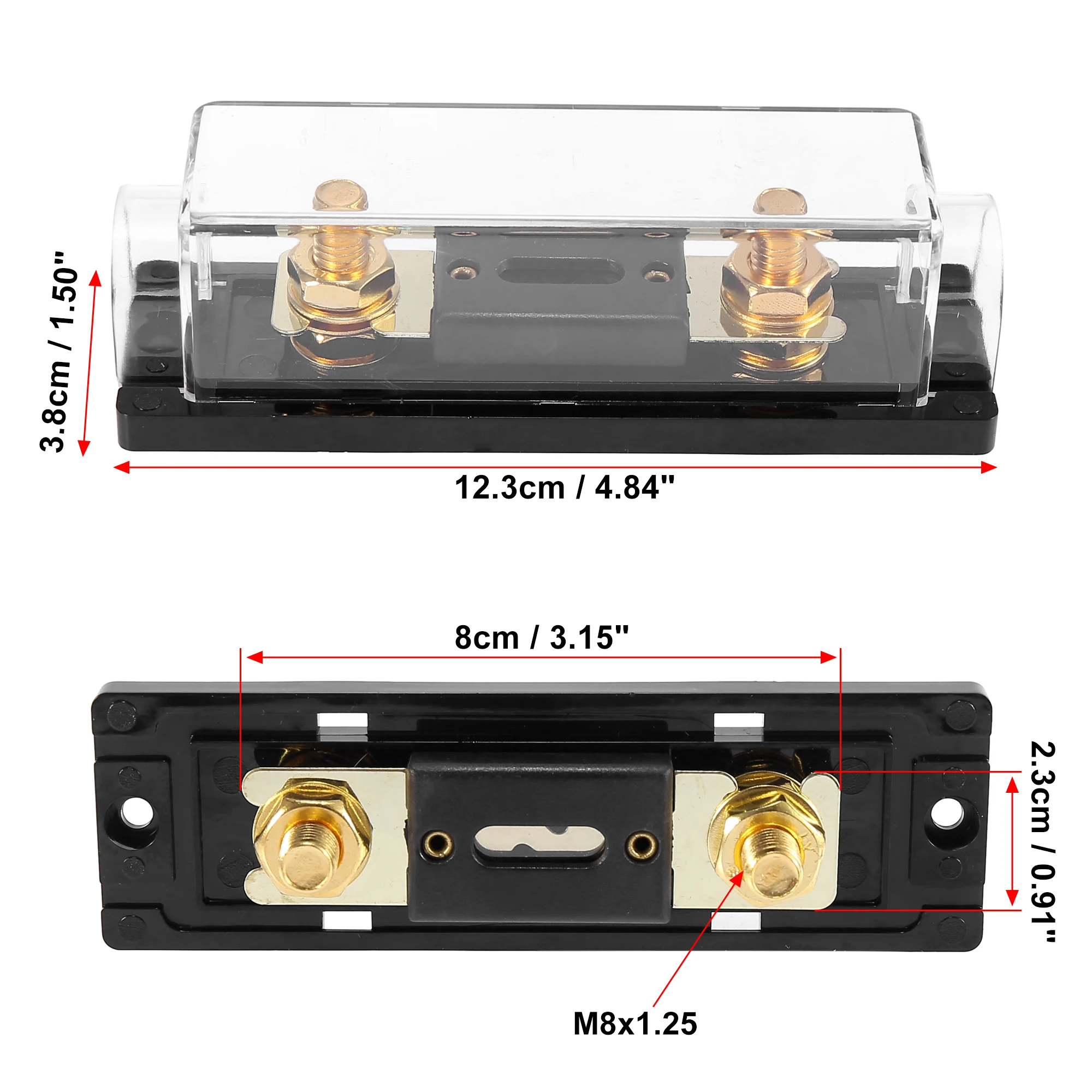 X Autohaux Car ANL Fuse Holder Bolt-on Fuse Auto Fuse Holders Fusible Link with 30/40/60/80/100/125/150/200/250/300A Fuses AMP