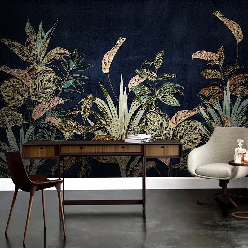 Custom 3D Wallpaper Tropical Plant Flowers Leaves Luxury Mural Modern Personalized TV Background Wall Papers Home Decor Bedroom