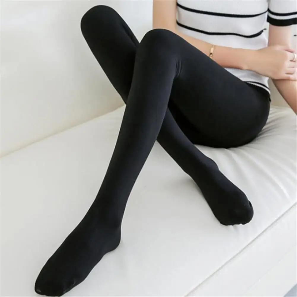 50% HOT SALES!!! Women Autumn Solid Color Stretchy Fleece Warm Cropped Stirrup Pantyhose Leggings