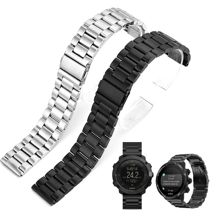 24mm Stainless Steel Straps For Suunto 9/Ambit 3 Vertical/Spartan Sport HR Metal Smart Watch Band Straps Bracelet Accessories