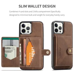 Leather & PU Case for iPhone 7 8 16 17 15 11 12 14 Pro Max 13 Mini SE 2022 XR Coque Built-in Magnet Removable Back Cover Fundas