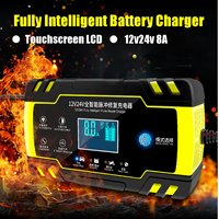 Full Automatic Car Battery Charger 110V/220V To 12/24V 8A Touch Screen Pulses Repair Smart Fast  for Auto Motorcycle Charging